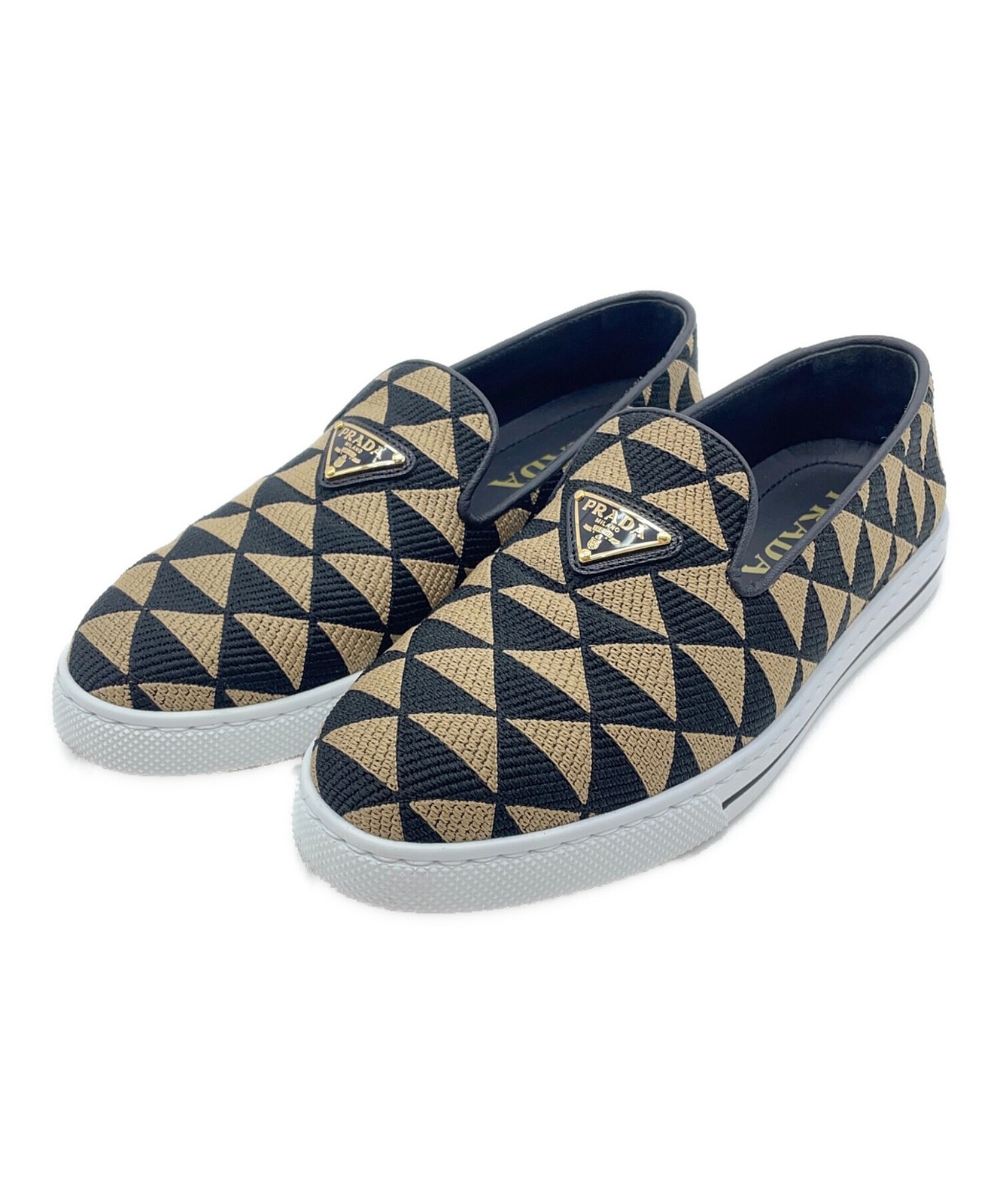 PRADA Flat Shoes Women's Size 35 Beige Cloth
