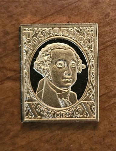 999 Pure Silver Stamp Shaped Ingot Bar 2002 USPS 10 Cent Post Office