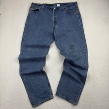 Levis 501 Mens Vintage 90s Straight Leg Denim Jeans Blue 40x34 fits 38x33