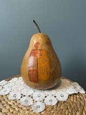 Hand Painted Dried Gourd Folk Art Sculpture Signed Nina 12  Figural Image Native