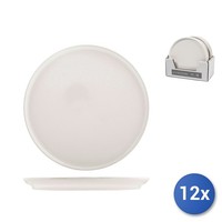 12X H&H Flache Teller Aus Steingut Stoccolma, Weiß, 28 Cm