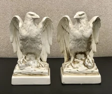 Rare! Vtg Pair (2) American Eagle Lightweight Ceramic Bookends 7" Made in Japan