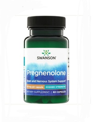 Swanson Vitamins Pregnenolone 25mg 60 Capsules Sealed Best by 3/2028
