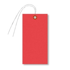 SmartSign Red Tyvek Shipping Tags with Wire, Size 8 6 1/4 x 3 1/8, Pack of ...
