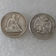 Almost uncirculated 1876 Twenty-Cent Piece Low circulation collectible value