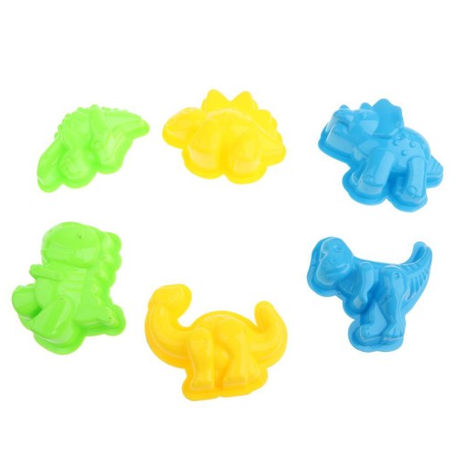 Set Mit 6 Kunststoff-Sandformen, Dinosaurier-Strand-Sandformen, Sandkasten, - Bild 4 von 5