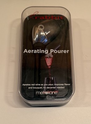 NIB Rabbit Wine Aerator and Pourer in BLACK  7''  by Metrokane