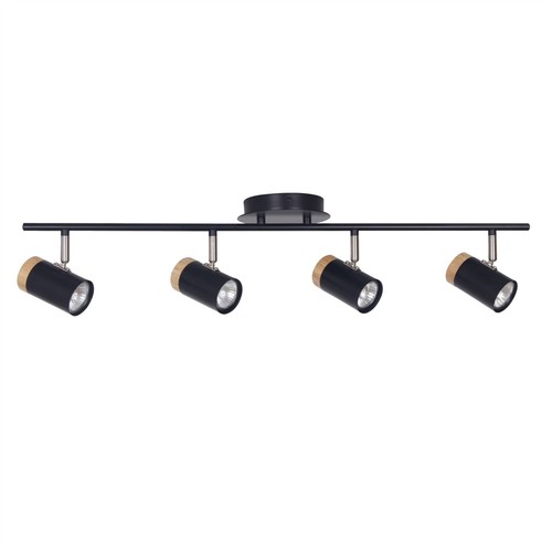 Set of 2 Modern Black 4 Way Spotlights Adjustable Ceiling Down Light Fitting - Picture 2 of 6