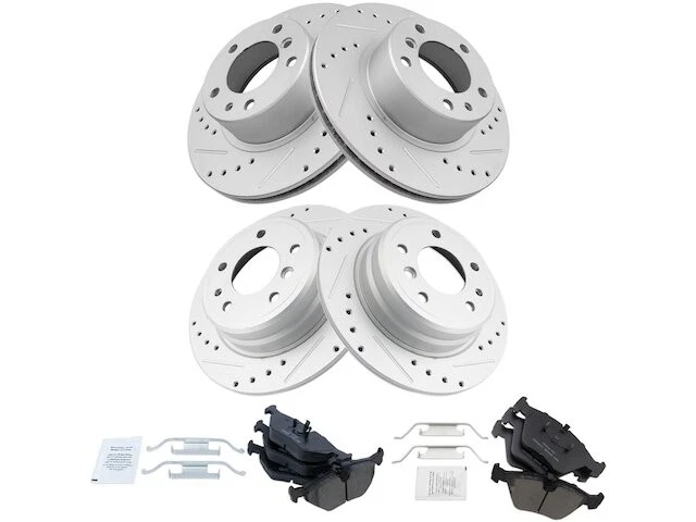 TRQ 53PT81H Front and Rear Brake Pad and Rotor Kit Fits 1994-1995 BMW 530i - Image 2 of 2