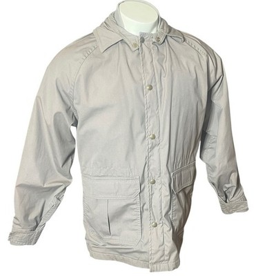 Woolrich Vintage Field Jacket Mens Medium Tan Plaid Wool Lined Made in USA 7336