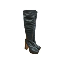 Jessica Simpson Platform Tall Knee Boots NWOT 8.5 Black Faux Suede Daniyah Heel 