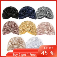 Sequin Hijab Caps Women Turban Chemo Cancer Hats Muslim Turban Hair Loss Caps