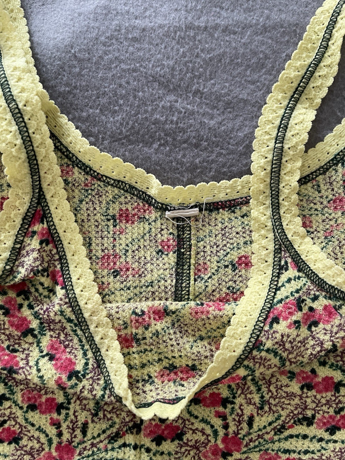 FreePeople Real Vintage Boho Babydoll Cardigan with Tank Top Size Small image 7