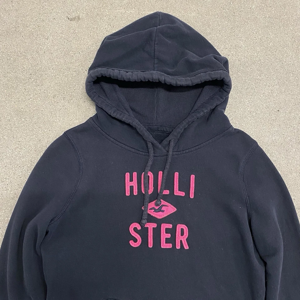 Sudadera con Capucha Hollister De Colección Para Mujer Mediana Azul Marino Y2K Surf Cali Foto 2 de 4