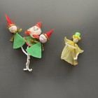 Vintage Pipe Cleaner Christmas Decor Tie-On's Gift Toppers Angel Elf (set) — photo 1