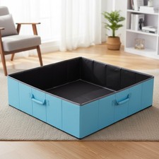 Elegant Square Whelping Box for Small Breeds - Hook  Loop Closure, Easy Clean