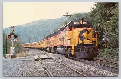 Chessie Steam Special Train at Harper's Ferry WV Vintage Postcard