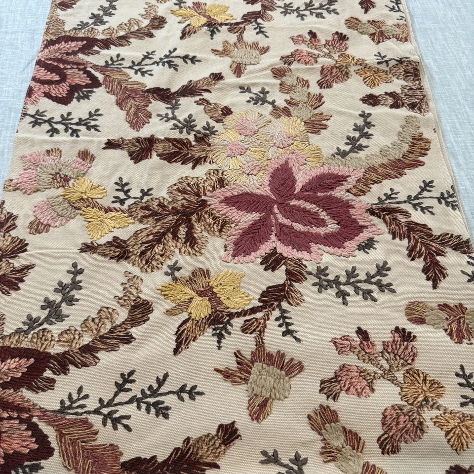 CORREDERO DE MESA DE ALGODÓN BORDADO EMRYS CERÁMICA GRANERO 18" X 108" ~ MULTI Foto 2 de 4