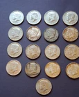 lot of 17 Kennedy half dollars 1964-1969 silver ?