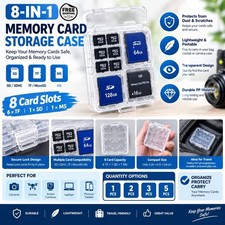 Micro SD SDHC Memory Card Case Holder Box Storage Hard Plastic Transparent