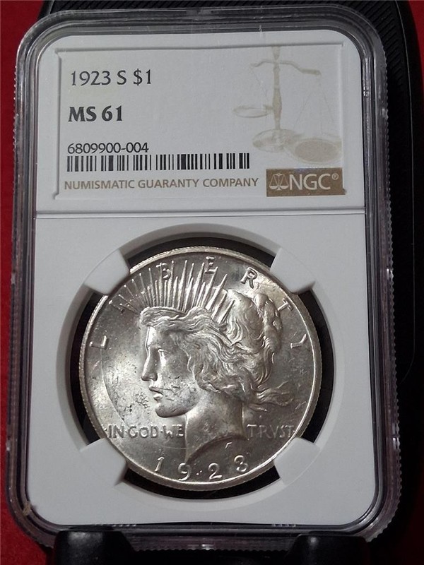 1923-S $1 Silver Peace Dollar NGC MS 61              #MF-3822