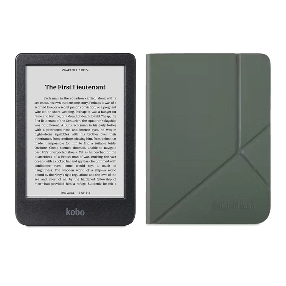 Kobo Clara Black and White SleepCover Case (Misty Green)