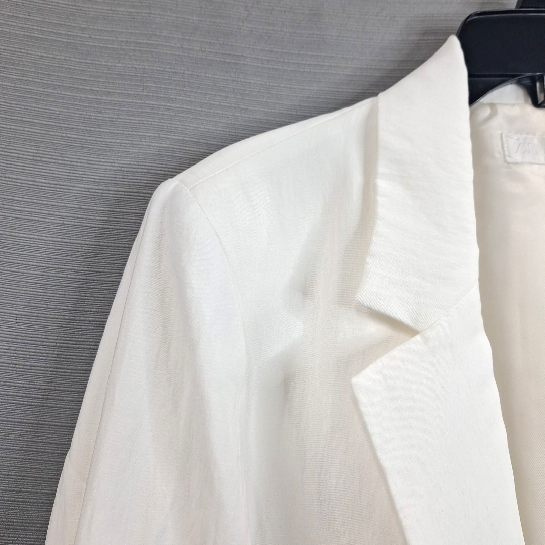 Women’s Zara Basic White Jacket  Single Button Li… - image 3