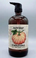 Home & Body Co Pumpkin Spice Hand Soap Glass Bottle w/ Pump 32 fl oz New