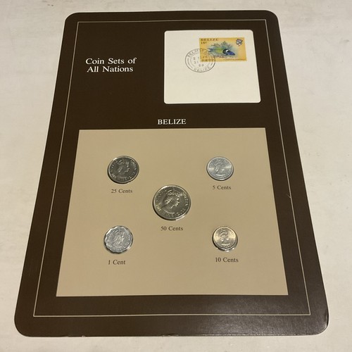 Coin Sets of All Nations Belize With Card 1979-1987