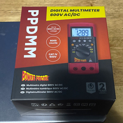Power Probe PPDMM Digital Multimeter CAT IV 600V AC/DC 6000 Count Backlit