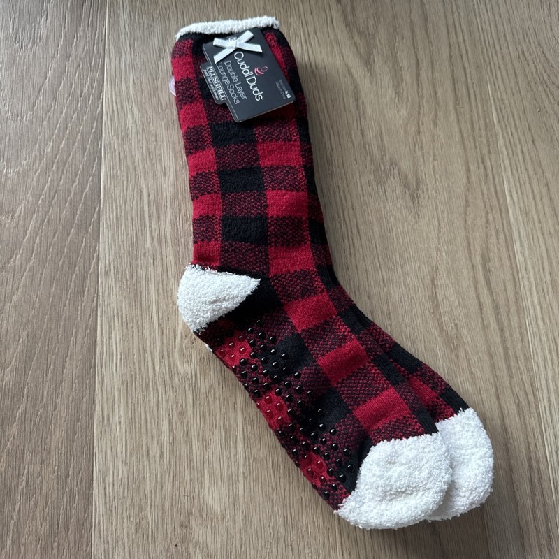 Cuddle Duds Fleece Lounge Socks - Plaid 