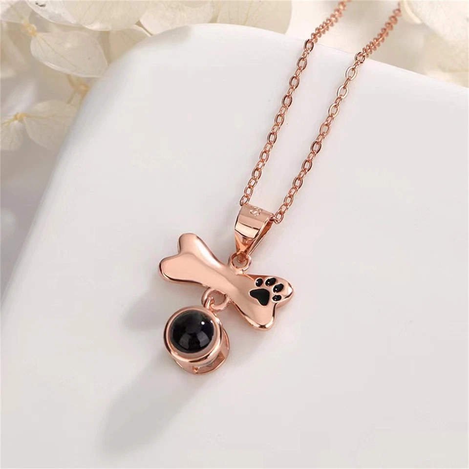 Collar Personalizado Personalizado Pata de Perro Colgante Proyección Foto Imagen Mascota Foto 4 de 4