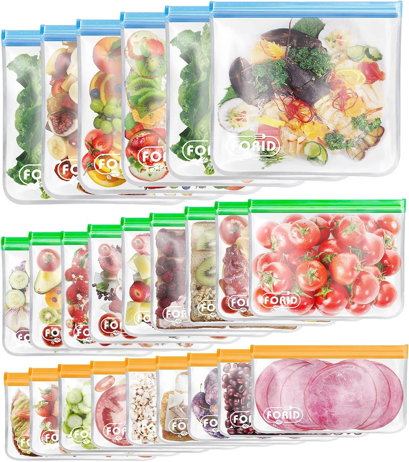 24 Pack Reusable Food Storage Bags Silicone Gallon Freezer Bags Sandwich Snack
Opens in a new window