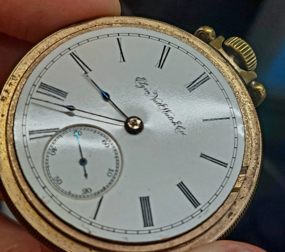 Антикварный 1888 ELGIN 15J 18s Gr. 75 тяжелых карманных часов - для ремонта - Изображение 3 из 4