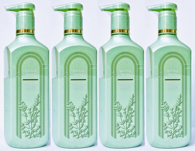 4 Bath & Body Works GARDEN THYME Cleansing Gel Hand Soap 8.0 oz 4 Bath & Body Works GARDEN THYME Cleansing Gel Hand Soap 8.0 oz