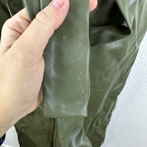 Bardot Hartley Vegan Leather Pant in Khaki - Picture 8 of 10