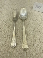 ARION Silverplate JEWELL Pattern Silverplate 8.25” SERVING SPOON & FORK 6.5”