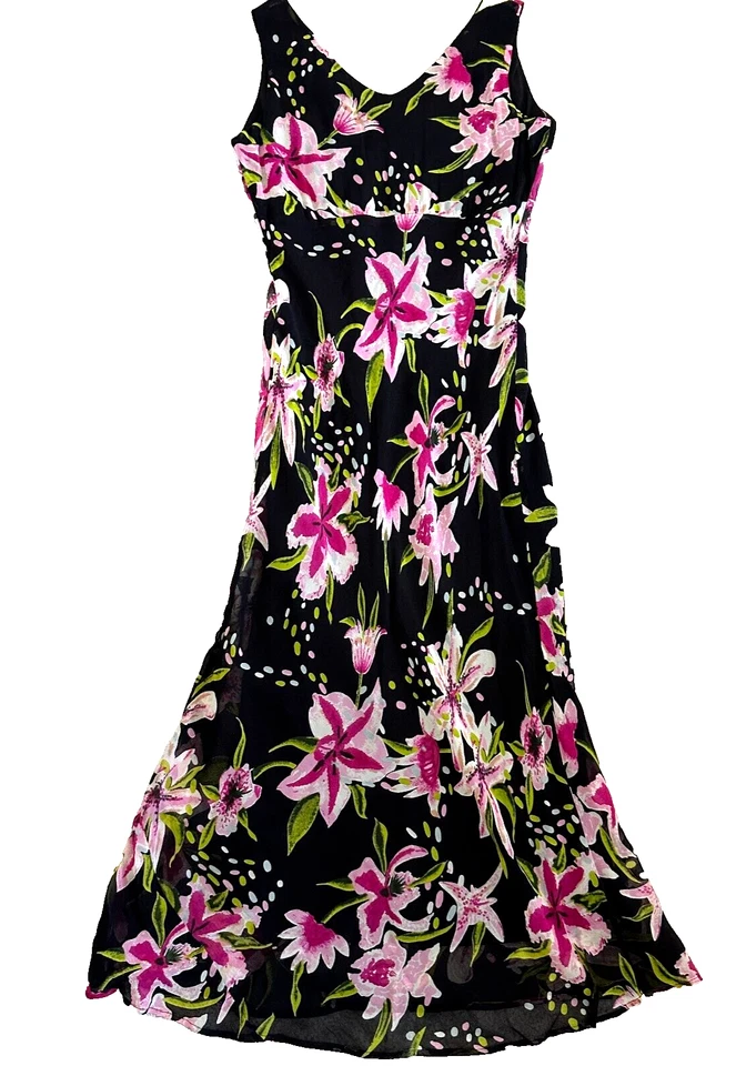 Y2K скольжения платье размер 8 бисером фея Midi гранж причудливый ведьма - Изображение 2 из 4