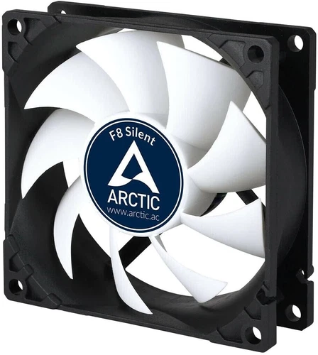 Arctic P8 Silent - 80 mm Case Fan Black and White, Extra quiet motor 1200 RPM