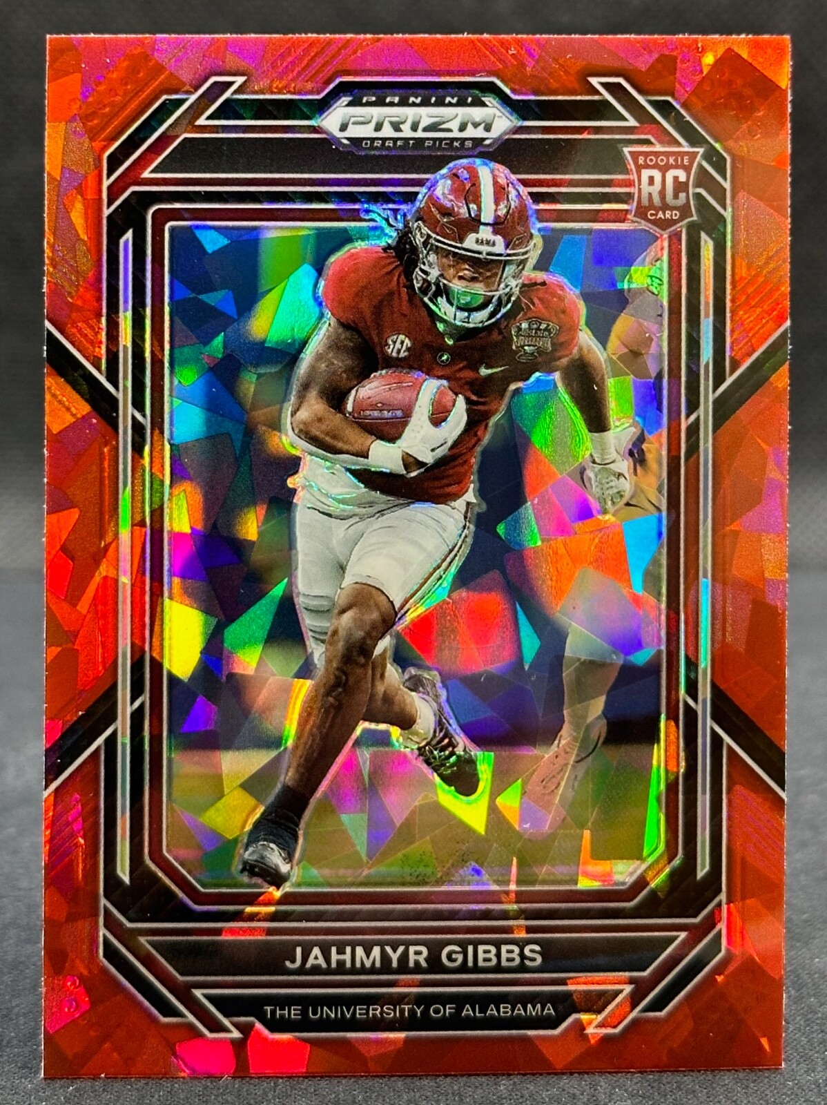 2023 Panini Prizm Draft Picks Jahmyr Gibbs Red Ice Prizm Rookie Card #116 RC