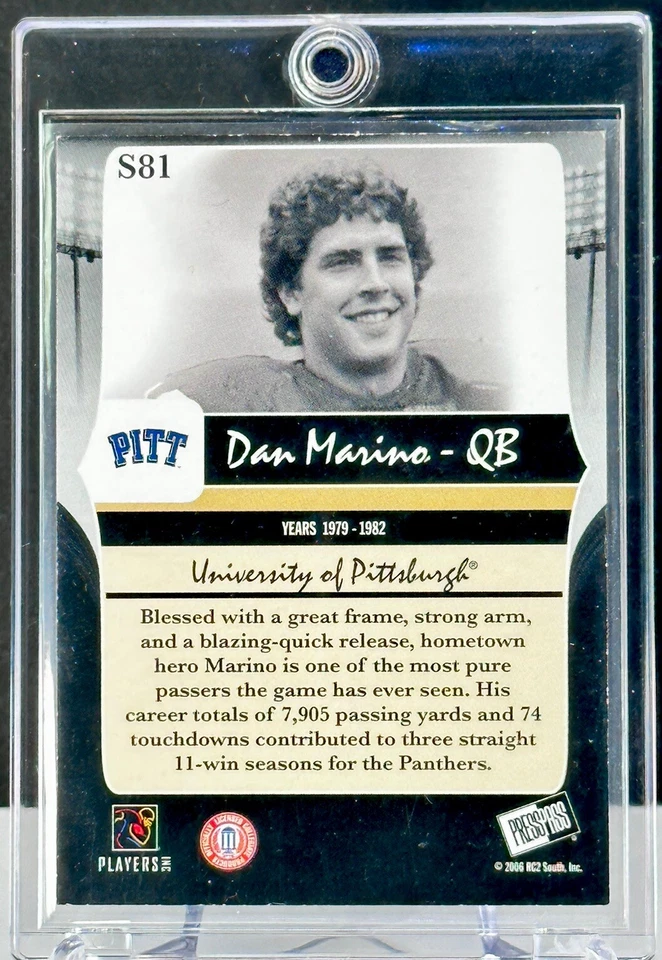 Dan Marino 2006 Press Pass Legends 382/499 Holo #S-81 Pitt Miami Dolphins Raro Foto 2 de 4