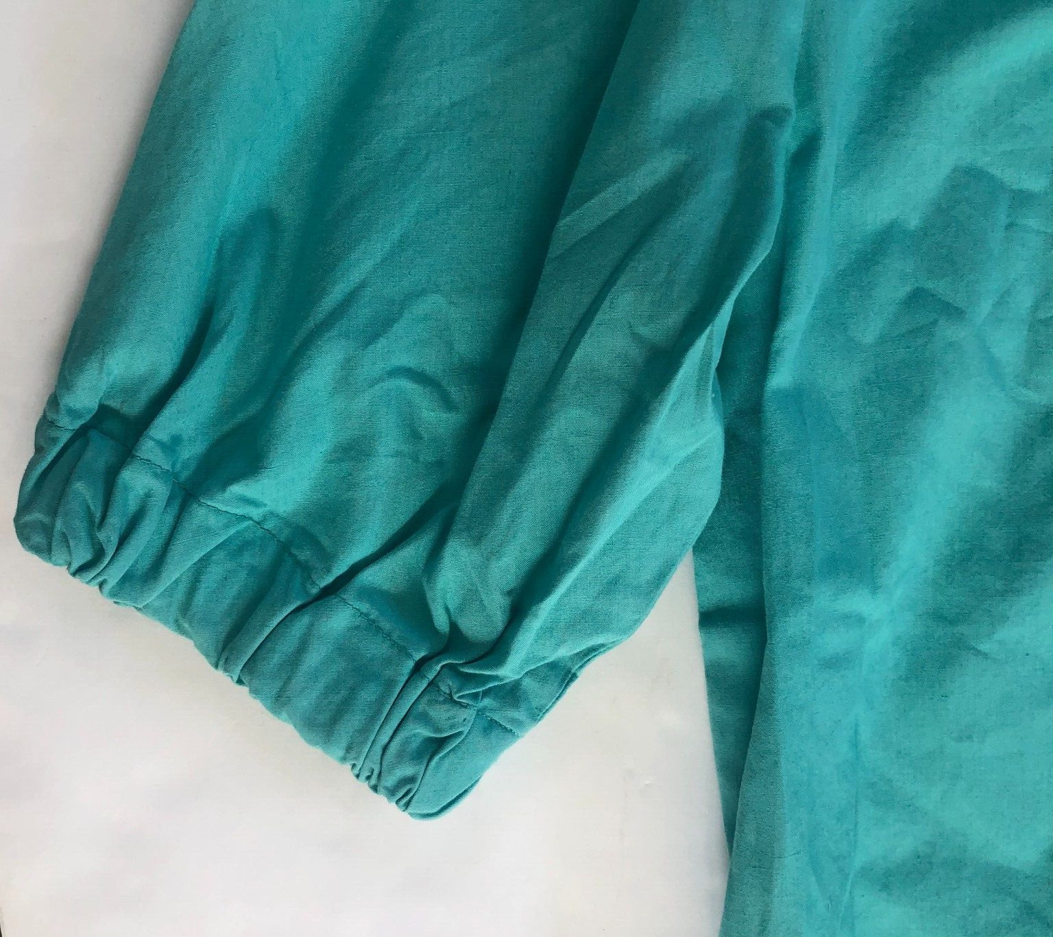 Vintage Green Housedress Size XL Embroidered Logo… - image 7