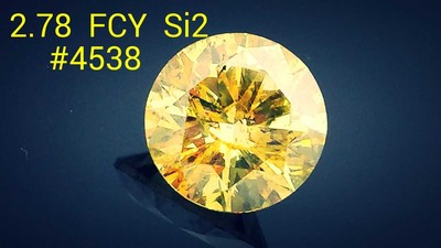 2.78ct Round Cut Brilliant Shape Diamond Fancy Vivid Yellow Color SI2 Clarity 
