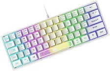 60% Mini Wired Gaming Keyboard Rainbow Backlit Portable Anti-ghosting for PC Mac