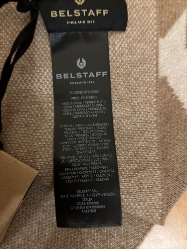 Belstaff Star Scarf In Camel/birch Wool And Cashmere Blend BNWT - Foto 5 di 5
