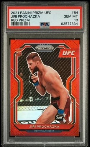 2021 Panini Prizm UFC - Jiri Prochazka RC #84 Red Prizm /275 Color Match PSA 10
