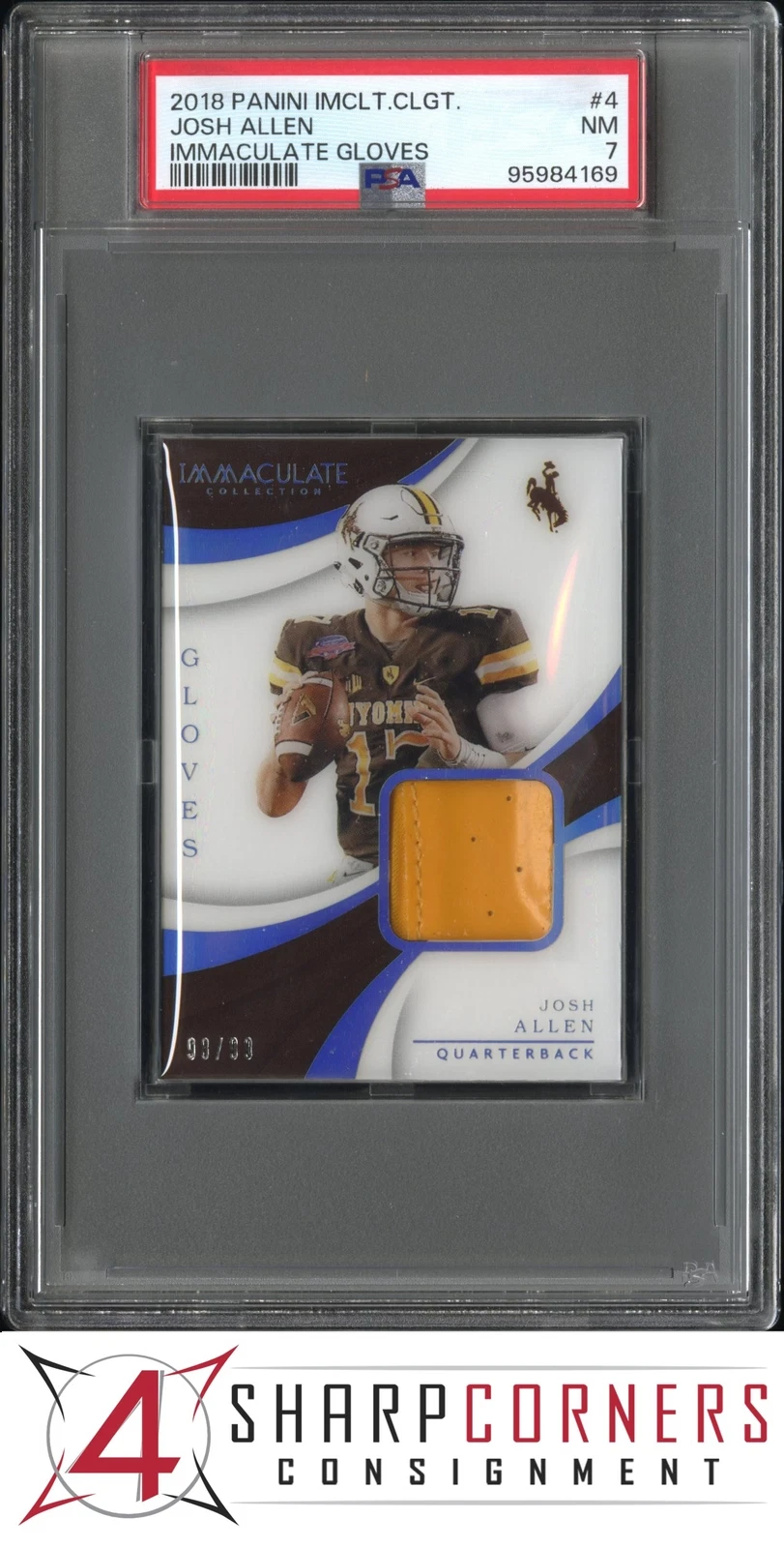 Josh Allen Panini Immaculate Collegiate Immaculate Gloves #4 Base