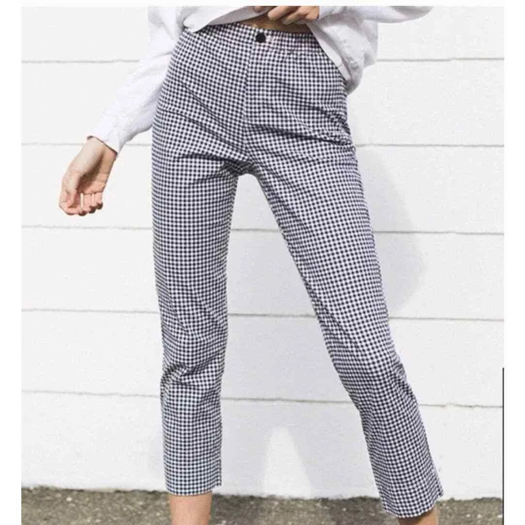 Brandy Melville XS Black White Checked Gingham Tilden Pants