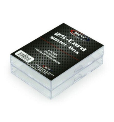 New BCW (2 Pack) 25 Card Slider Boxes, Trading Card Storage Box, Holds 25 Cards