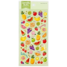 Mind Wave Sparkleholic Transparent Gold Glitter Stickers / Fruits